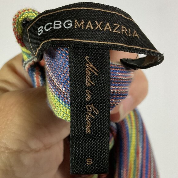 BCBGMaxazria “Ellin” Stripe Open Back Sweater, Small, Silk & Cotton - Picture 12 of 15